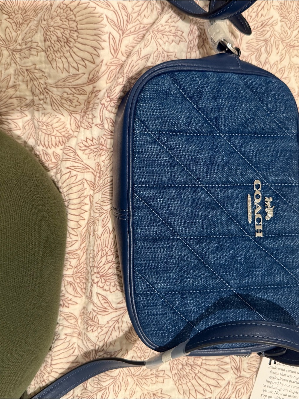 Coach Quilted Denim Crossbody Bag in Navy Blue
